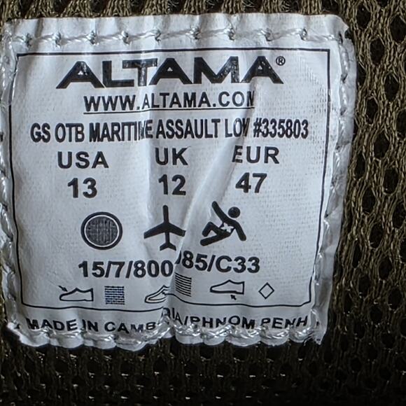 Altama GS OTB Maritime Assault Low Coyote Brown Mens Size 13 Tactical Shoes - Picture 9 of 10